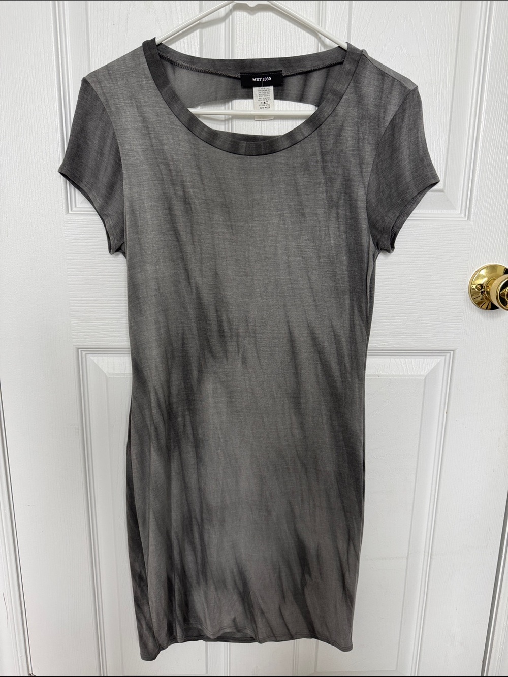 MIXT LDN Gray Semi-Sheer Short Sleeve Tee Dress